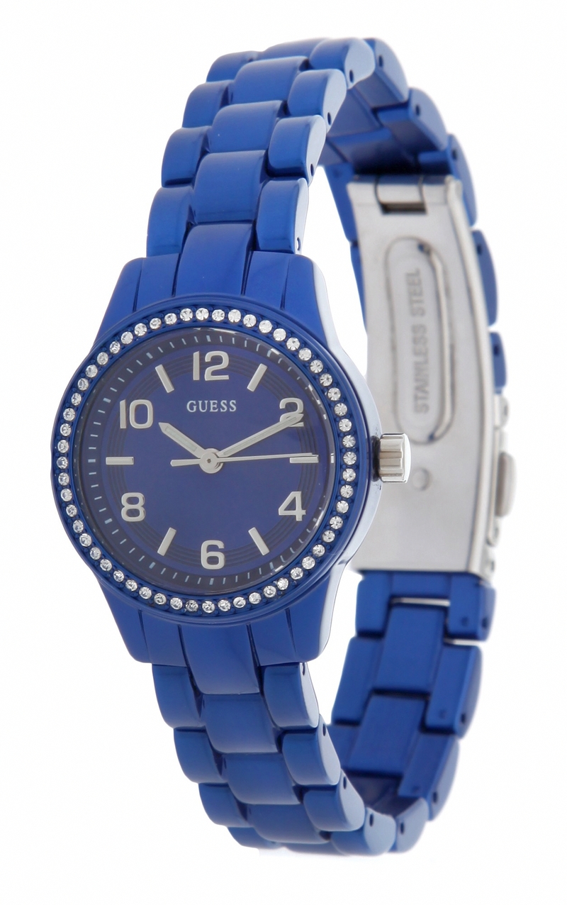 Guess Watches : W80074L2 Quartz Blue Dial Stainless Steel Case And Bracelet Women Watch