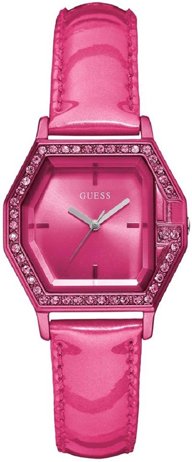 Fake AAA Guess Watches : W80075L1 Pink Dial Leather Band Men Watch Watch