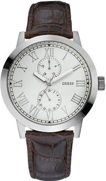 Guess Watches : W85043G2 Quartz Chronograph Brown Leather Men Watch