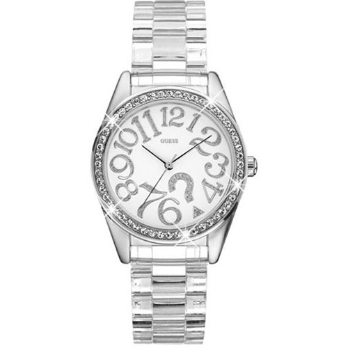 Guess Watches : W85092L1 Quartz White Dial Stainless Steel Women Watch