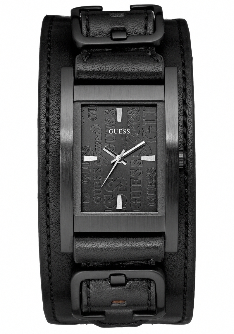 Guess Watches : W85094G1 Analog Black Dial Stainless Steel Bracelet Men Watch