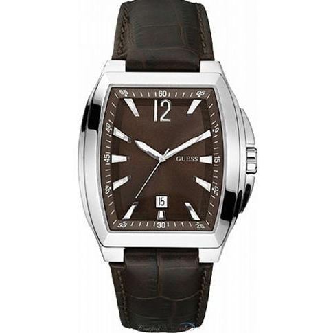 Guess Watches : W90058G2 Quartz Analog Date Brown Leather Men Watch