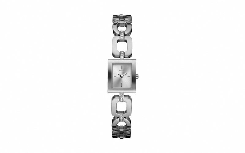 Guess Watches : W90061L1 Quartz Silver Dial Stainless Steel Women Watch