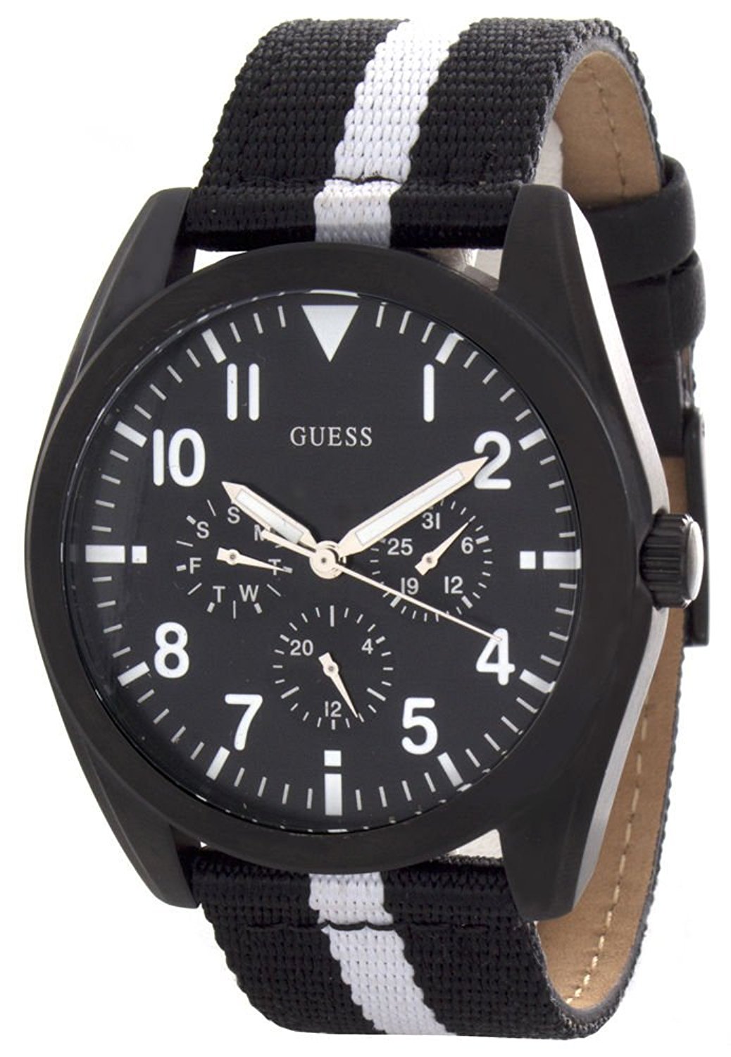 Guess Watches : W90067G1 Black Dial Cloth Band Men Watch