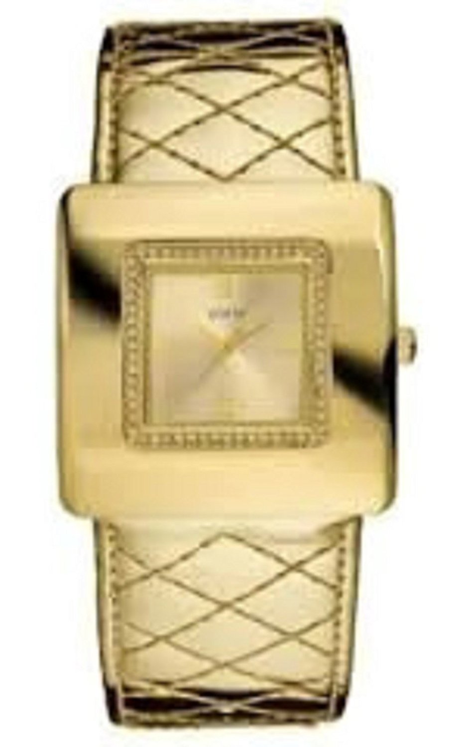 Guess Watches : W95029L2 Gold Dial Leather Band Women Watch