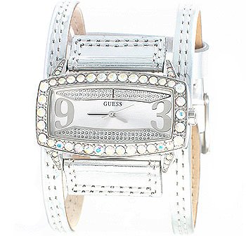 Guess Watches : W95039L1 Quartz Analog Crystal Bezel Leather and Plastic Women Watch