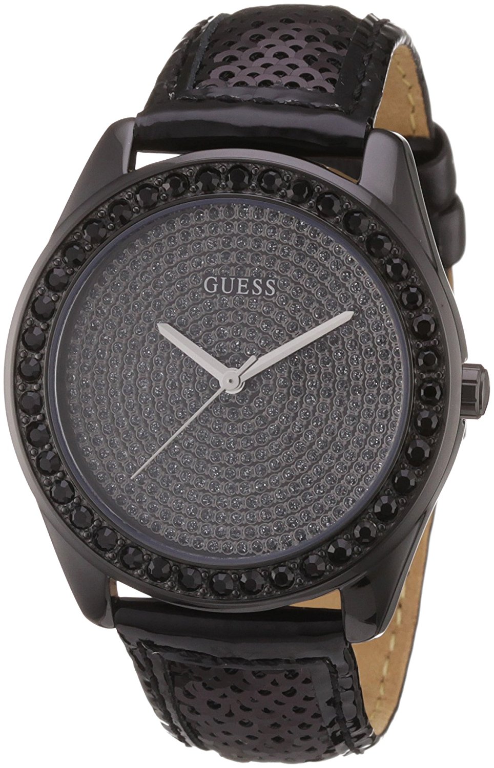 Guess Watches : W95107L2 Black Dial Leather Women Watch