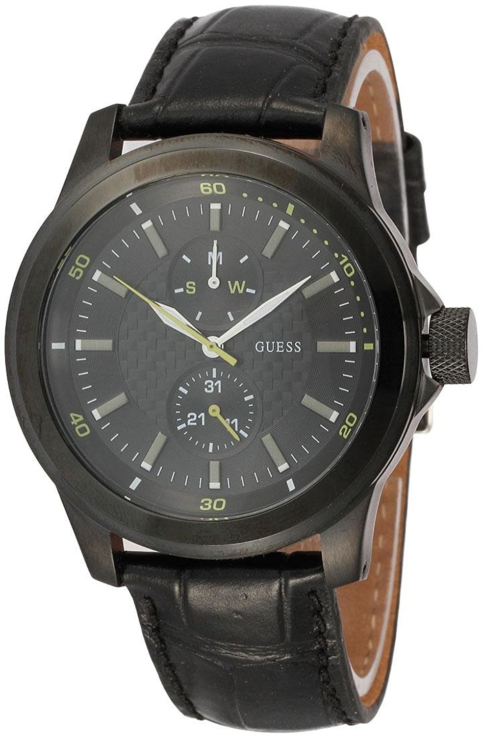 Guess Watches : W95121G3 Black Dial Black Men Watch