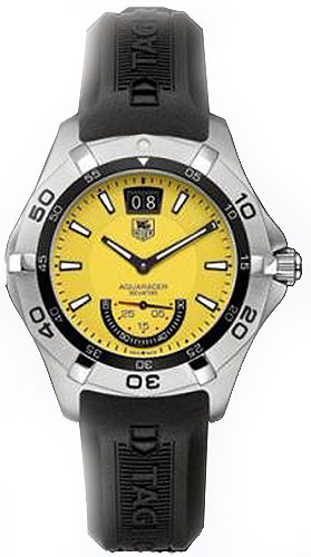 TAG Heuer Watches : WAF1012.FT8010 Swiss Quartz Grande Date Black Rubber Men Watch