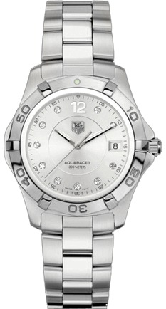 TAG Heuer Watches : WAF1117.BA0810 Quartz Brushed With Polished Stainless Steel Silver Diamond Dial Brushed With Polished Stainless Steel Band Men Watch