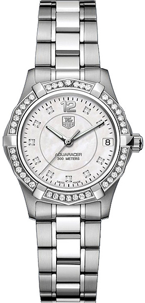 TAG Heuer Watches : WAF1313.BA0819 Quartz Diamond Dial Diamond Bezel Stainless Steel Women Watch