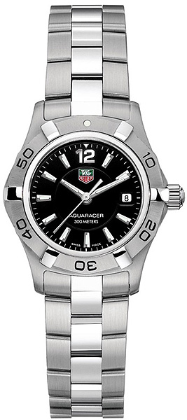 TAG Heuer Watches : WAF1410.BA0823 Swiss Quartz Black Dial Date 300M Stainless Steel Women Watch
