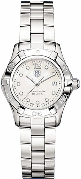 TAG Heuer Watches : WAF1415.BA0824 Quartz White Mother of Pearl Diamond Dial Stainless Steel Women Watch