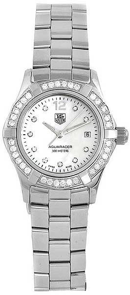 TAG Heuer Watches : WAF1416.BA0824 Quartz Mother of Pearl Diamond Dial Date Stainless Steel Women Watch