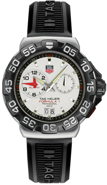TAG Heuer Watches : WAH111B.BT0714 Quartz Grande Date Alarm Black Rubber Men Watch