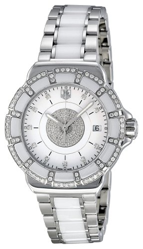 TAG Heuer Watches : WAH121D.BA0861 Battery Operated Quartz Polished Steel White Diamond Dial Stainless Steel And White Ceramic Band Women Watch