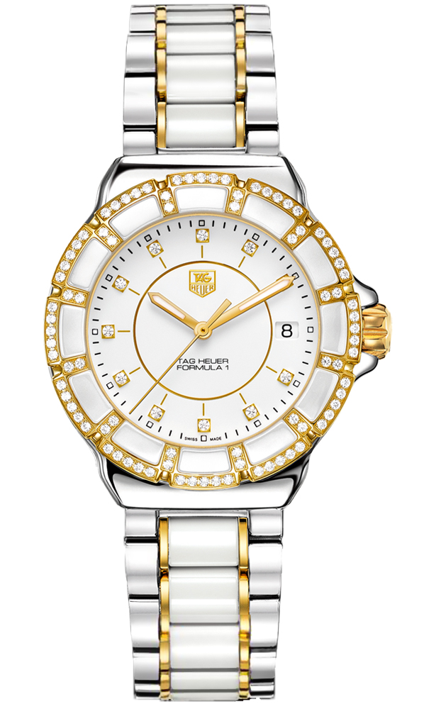 TAG Heuer Watches : WAH1221.BB0865 Quartz Diamonds Date Formula 1 Women Watch