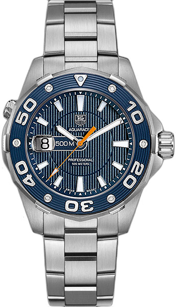 TAG Heuer Watches : WAJ1112.BA0871 Swiss Quartz 500M Water Resistant Date Stainless Steel Men Watch