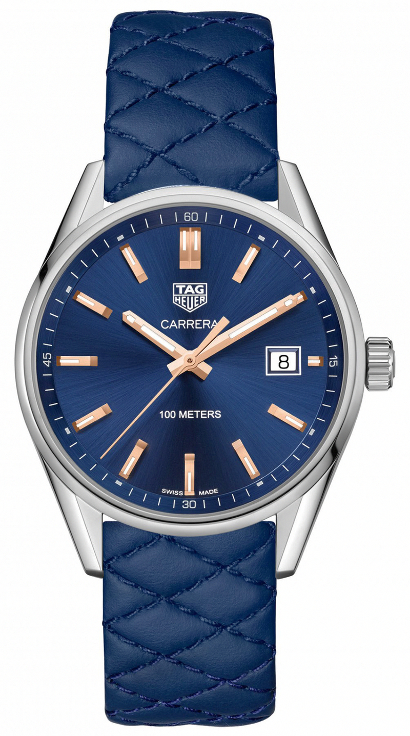 TAG Heuer Watches : WAR1112.FC6391 Quartz Date Blue Leather Women Watch
