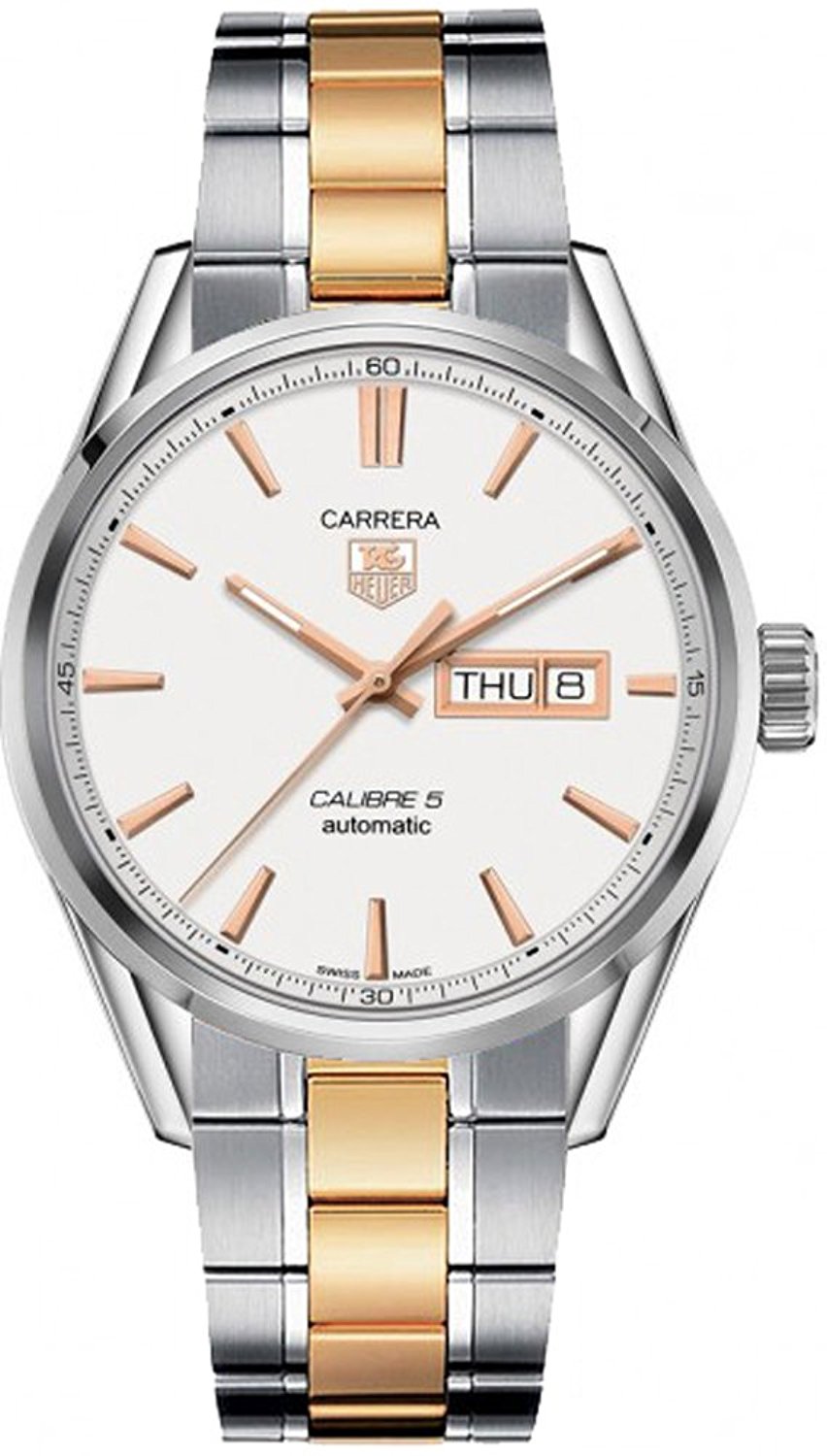 TAG Heuer Watches : WAR201D.BD0789 Silver Dial Stainless-steel-gold Band Men Watch