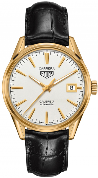 TAG Heuer Watches : WAR2140.FC8159 Automatic Polished Solid Yellow Gold Case Black Leather Men Watch