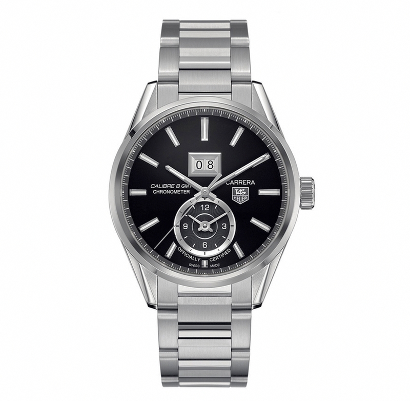 TAG Heuer Watches : WAR5010.BA0723 Automatic Calibre 8 Black Dial Stainless Steel Case And Bracelet Men Watch