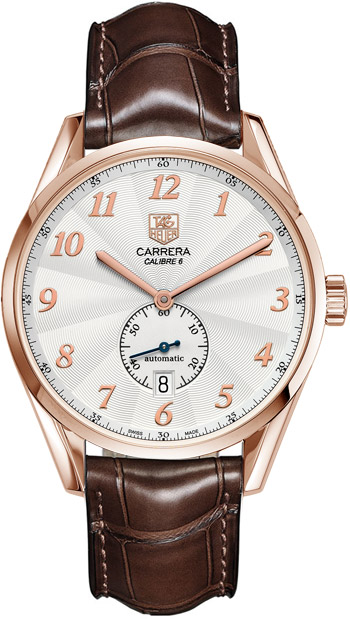 TAG Heuer Watches : WAS2140.FC8176 Automatic Small Second Hand Date 18ct Rose Gold Bezel Brown Leather Men Watch