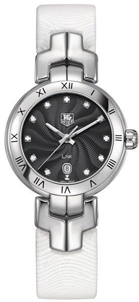 TAG Heuer Watches : WAT1410.FC6316 Quartz Black Dial Date Leather Women Watch
