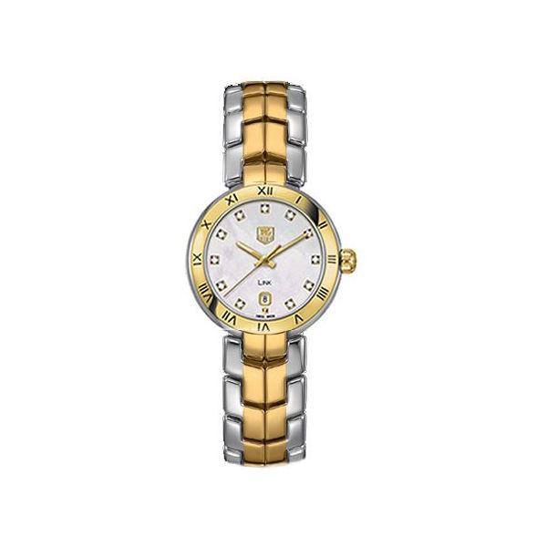 TAG Heuer Watches : WAT1453.BB0955 Quartz White Mother Of Pearl Dial Stainless Case With Gold And Stainless Steel Women Watch