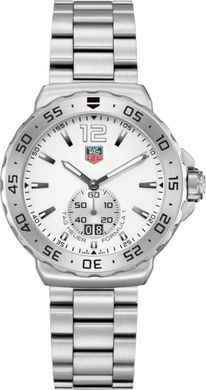 TAG Heuer Watches : WAU1113.BA0858 Quartz Brushed Stainless Steel White Dial Brushed Stainless Steel Band Men Watch