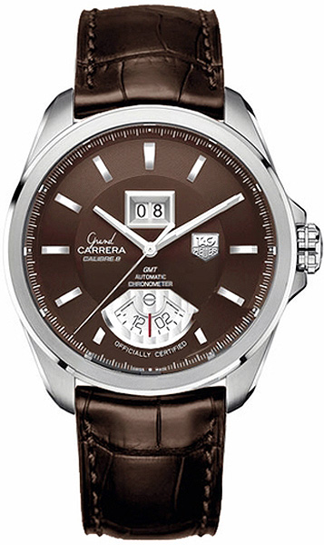 TAG Heuer Watches : WAV5113.FC6231 Automatic C.O.S.C GMT Brown Leather Men Watch