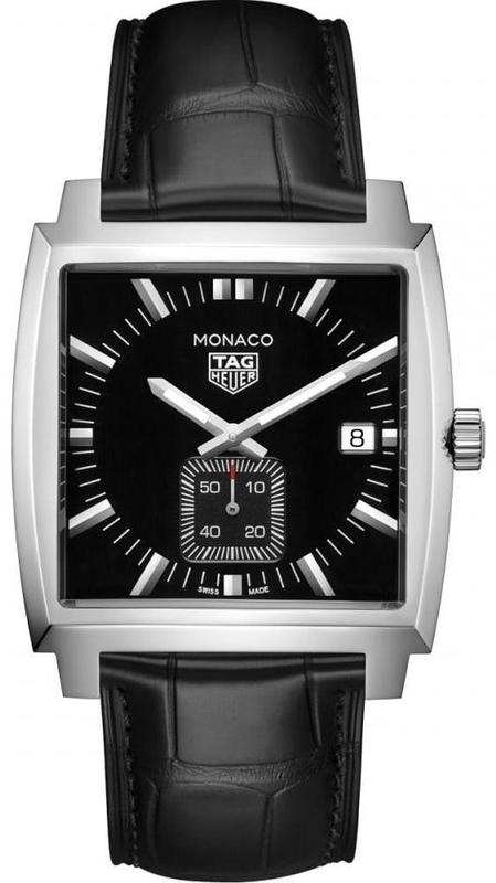 TAG Heuer Watches : WAW131A.FC6177 Quartz Small Second Dial Date Black Leather Men Watch