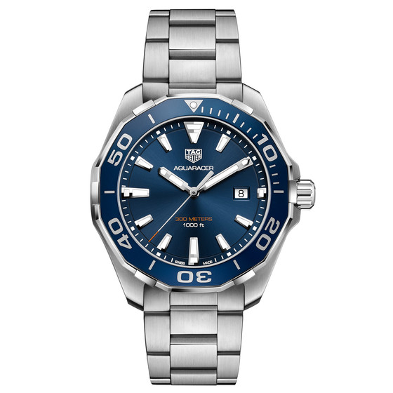 TAG Heuer Watches : WAY101C.BA0746 Quartz Blue Dial Date Stainless Steel Men Watch