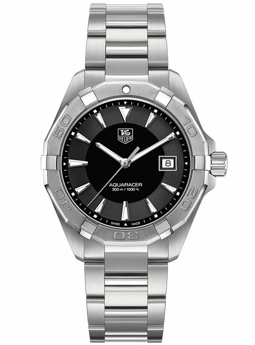 TAG Heuer Watches : WAY1110.BA0910 Quartz Black Dial Date Stainless Steel Men Watch