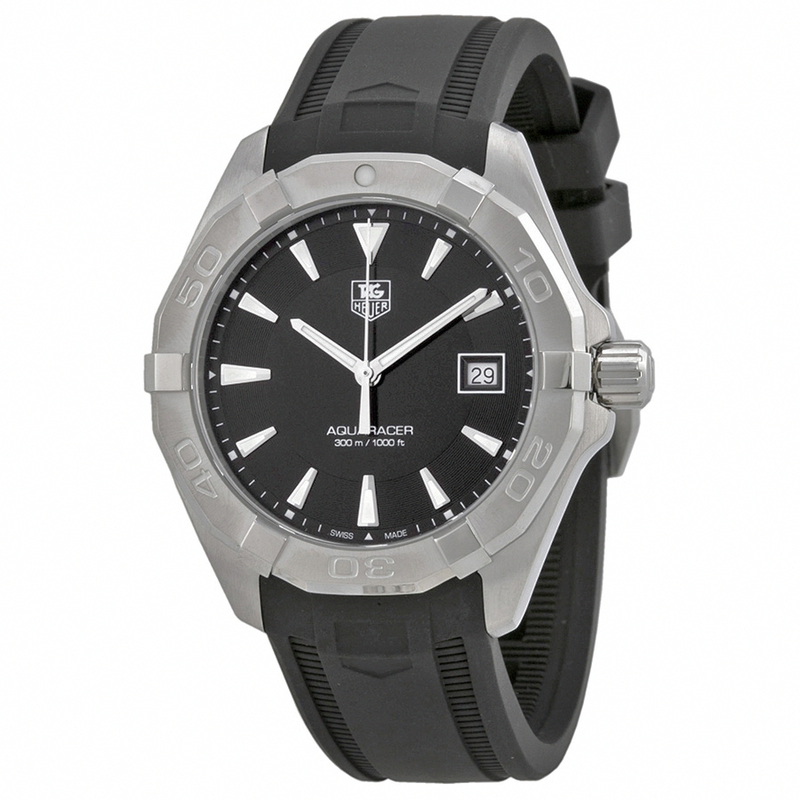 TAG Heuer Watches : WAY1110.FT8021 Quartz Analog Date Black Rubber Men Watch