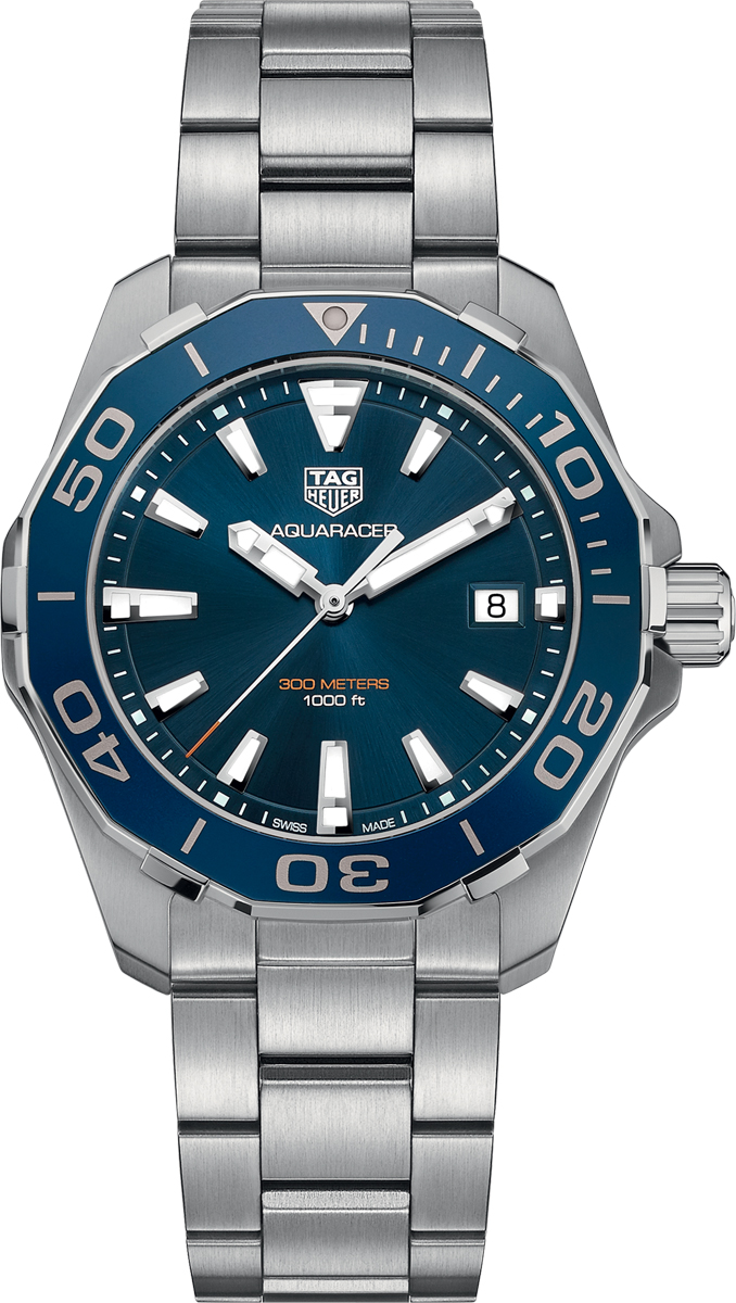 TAG Heuer Watches : WAY111C.BA0928 Quartz Blue Dial Date Stainless Steel Men Watch