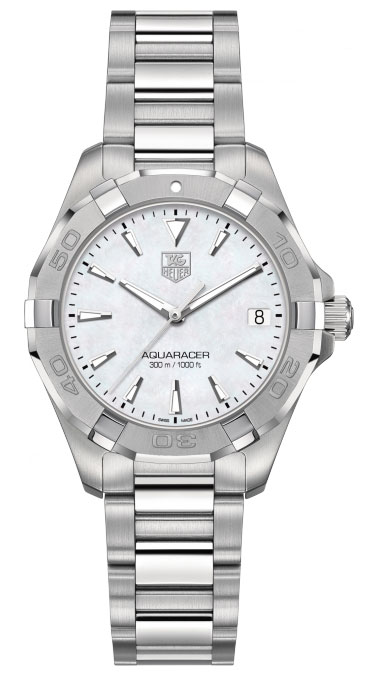 TAG Heuer Watches : WAY1312.BA0915 Quartz Mother Of Pearl Dial Date Stainless Steel Women Watch