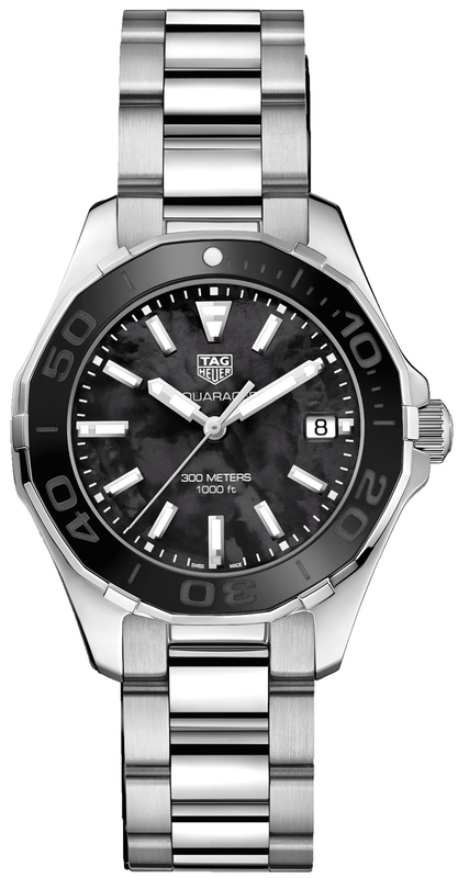 TAG Heuer Watches : WAY131K.BA0748 Quartz Black Mother of Pearl Dial Date Stainless Steel Women Watch