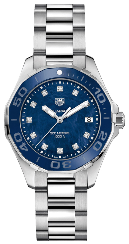 TAG Heuer Watches : WAY131L.BA0748 Quartz Blue Mother of Pearl Dial Date Stainless Steel Women Watch