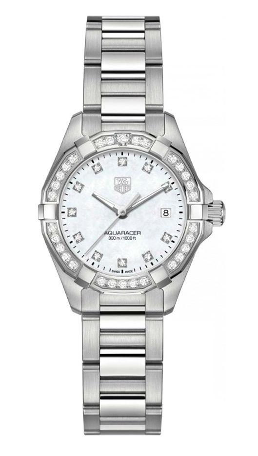 TAG Heuer Watches : WAY1414.BA0920 Quartz 11 Diamonds Dial Date Stainless Steel Women Watch