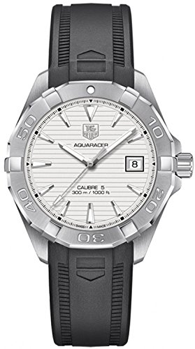 TAG Heuer Watches : WAY2111.FT8021 White-guilloche Dial Rubber Band Men Watch