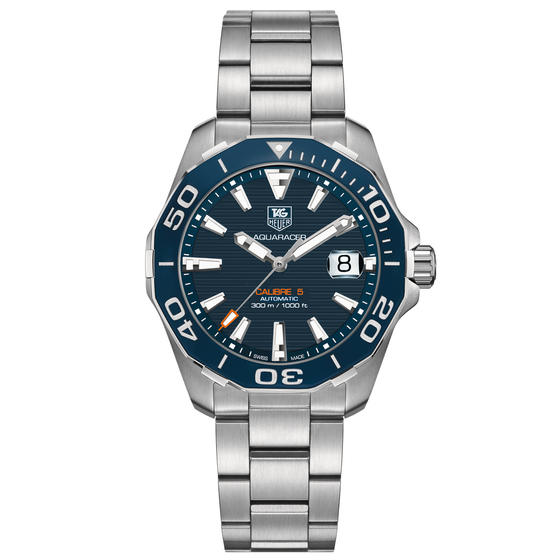 TAG Heuer Watches : WAY211C.BA0928 Automatic Calibre 5 Blue Dial Date Stainless Steel Men Watch