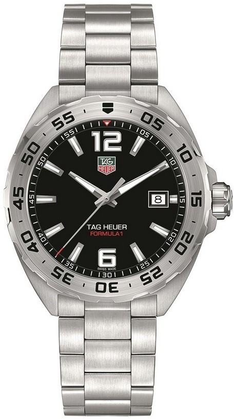 TAG Heuer Watches : WAZ1112.BA0875 Quartz Black Dial Date Stainless Steel Men Watch