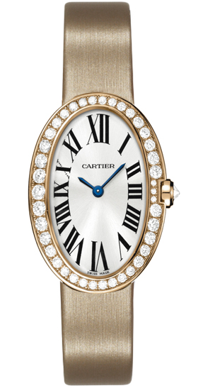 Cartier Watches : WB520004 Quartz 18kt Rose Gold Silver Dial Satin Beige Band Women Watch