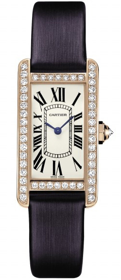 Cartier Watches : WB707931 Quartz 18kt Rose Gold Silver Dial Satin Blue Band Women Watch