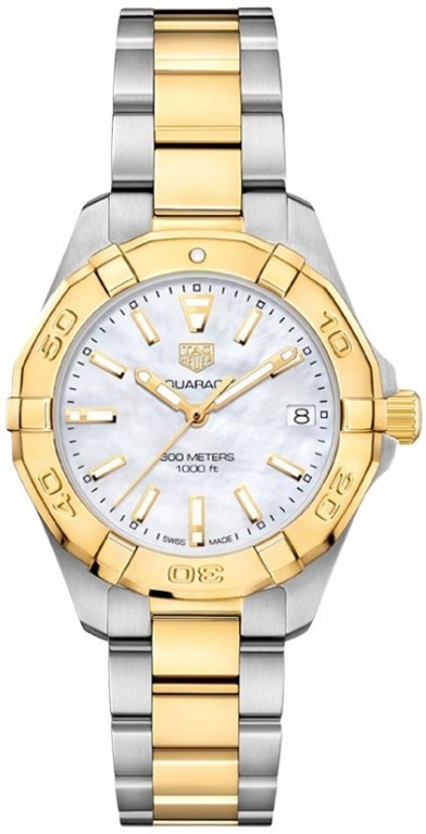 TAG Heuer Watches : WBD1320.BB0320 Quartz Mother of Pearl Dial 18k Yellow Gold and Stainless Steel Bracelet Women Watch