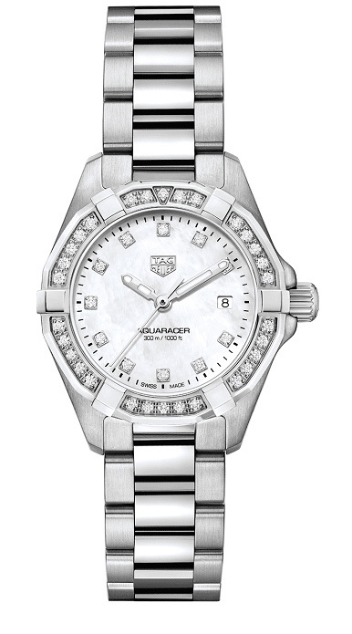 TAG Heuer Watches : WBD1415.BA0741 Quartz Mother of Pearl Diamond Dial Diamond Bezel Stainless Steel Women Watch