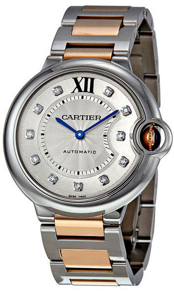 Cartier Watches : WE902031 Automatic Diamond Dial 18k Rose Gold and Stainless Steel Women Watch