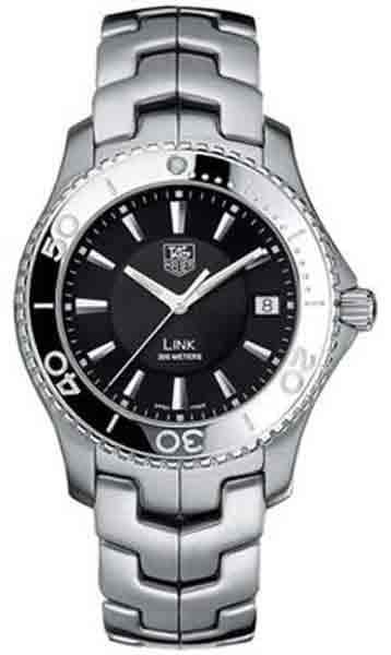 TAG Heuer Watches : WJ1116.BA0570 Quartz Black Dial Date Stainless Steel Men Watch