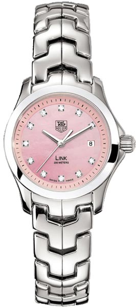 TAG Heuer Watches : WJF131B.BA0572 Quartz Pink Mother of Pearl Diamond Dial Stainless Steel Women Watch